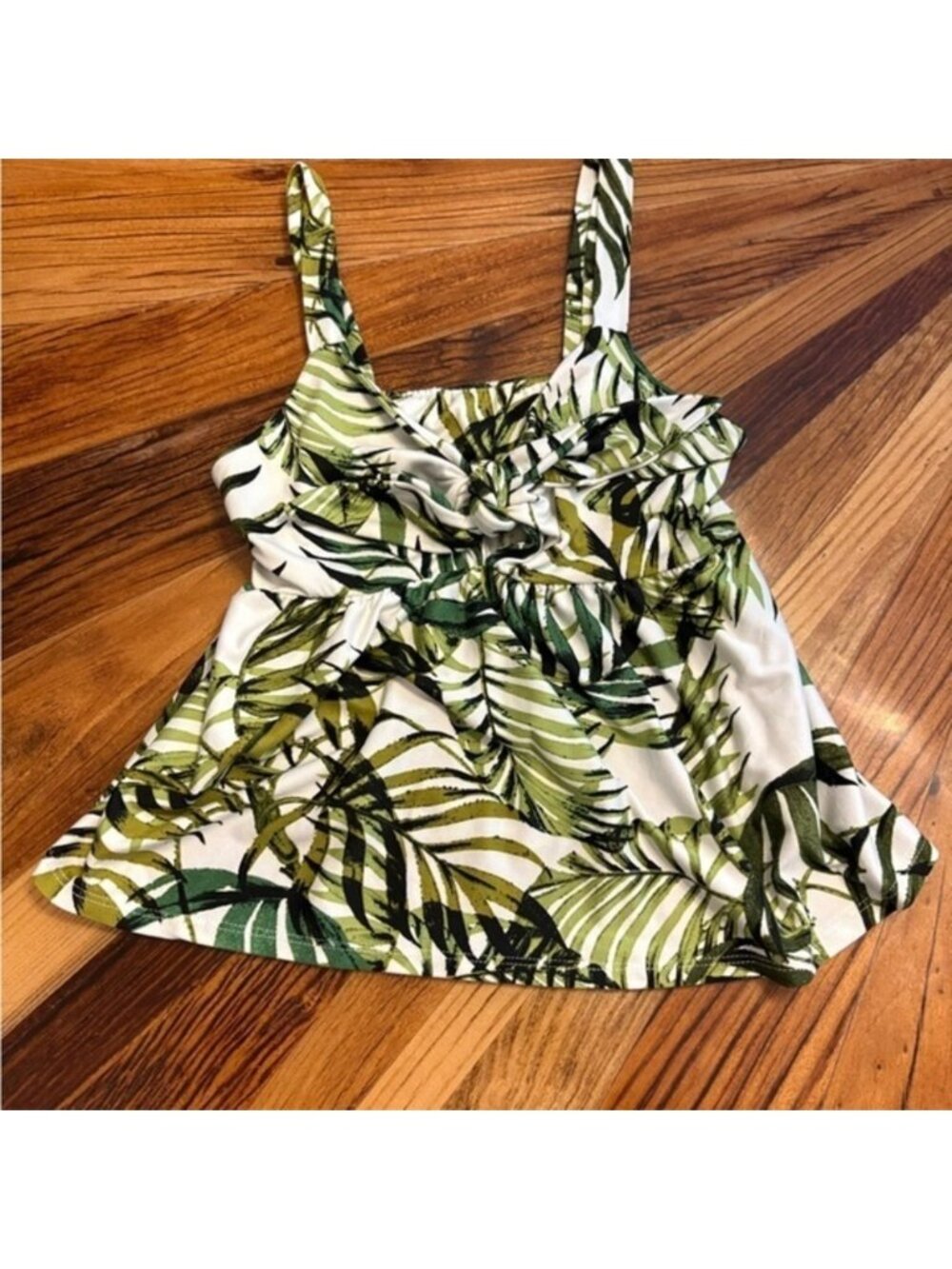 botanical tank with tie front detail